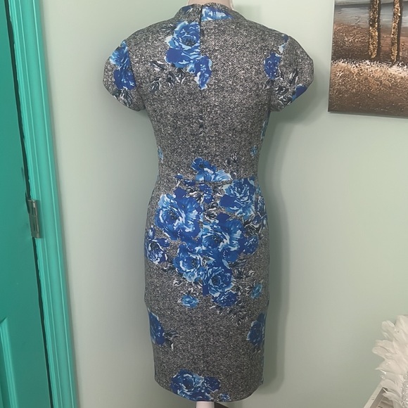 Floral Wiggle Pin-Up Stretch Retro Dress - Picture 9 of 11